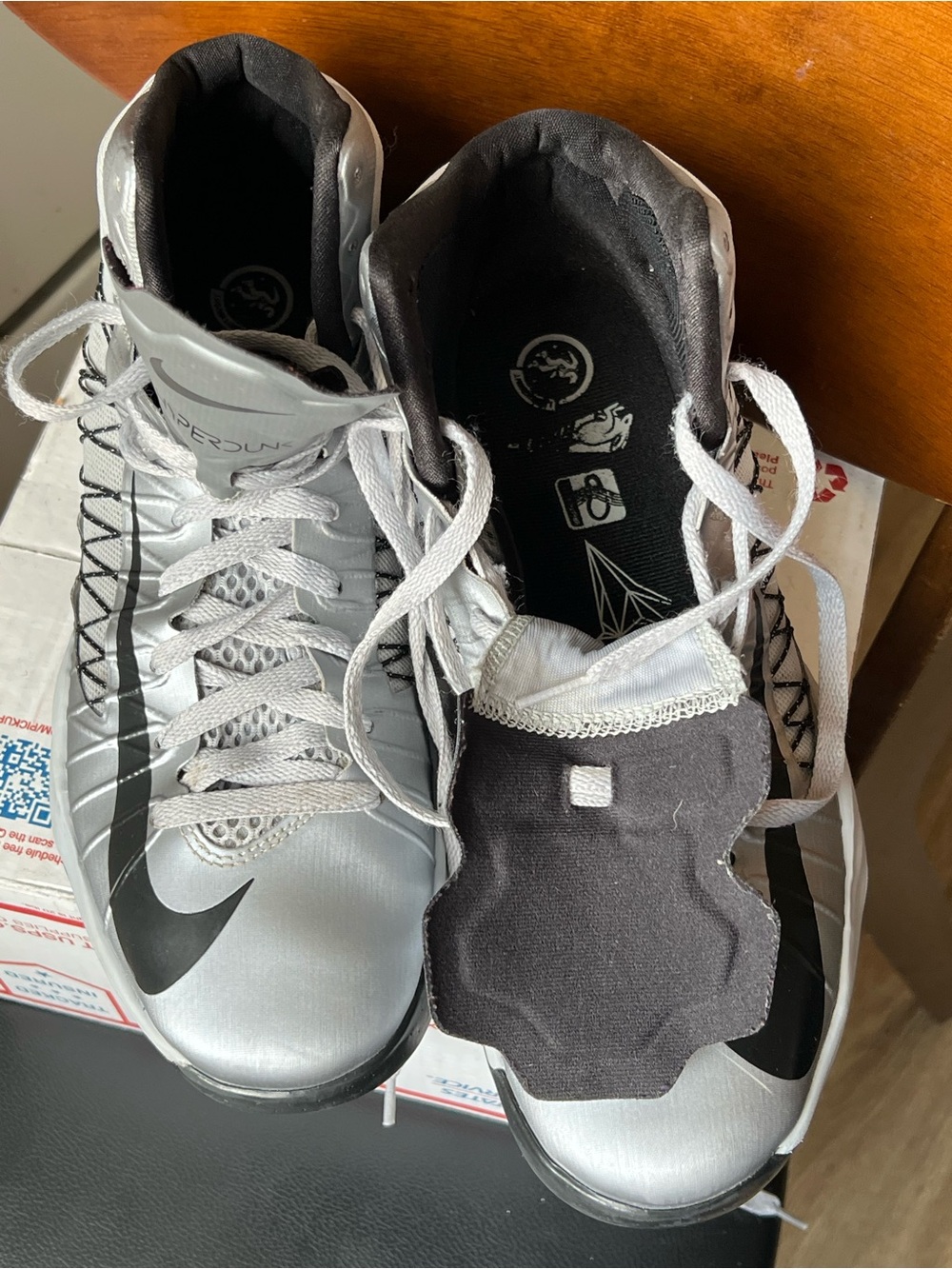 Nike Lunar Hyperdunk 2012 Wolf Grey(Silver)Black 524934-002 Men's Size 11.5 EUC - Picture 10 of 13